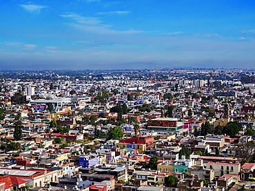 Cityscape of Cholula, elevated view, Puebla State, Mexico