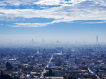 View towards the city of Puebla, Cholula, Puebla State, Mexico