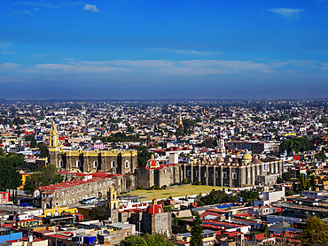 View towards the San Gabriel Franciscan Convent, Cholula, Puebla State, Mexico