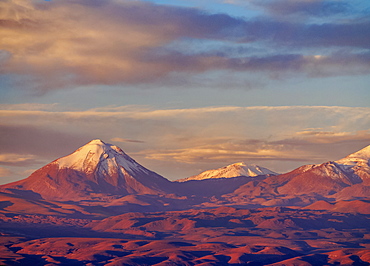 View over Atacama Desert towards Cerro Colorado, San Pedro de Atacama, Antofagasta Region, Chile, South America