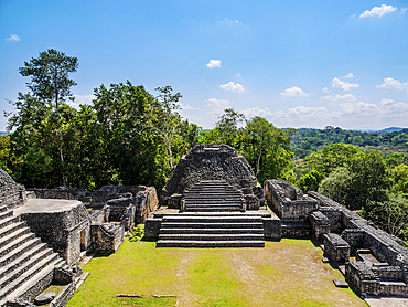 Temples at the top of Caana, Caracol Archaeological Site, Cayo District, Belize