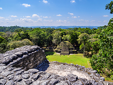 Plaza B, view from Caana, Caracol Archaeological Site, Cayo District, Belize