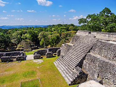 Temple at the top of Caana, Caracol Archaeological Site, Cayo District, Belize