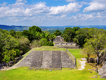 Xunantunich Archaeological Site, elevated view from El Castillo, Cayo District, Belize