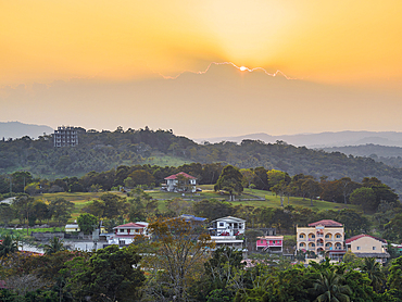 Townscape of San Ignacio at sunset, Cayo District, Belize