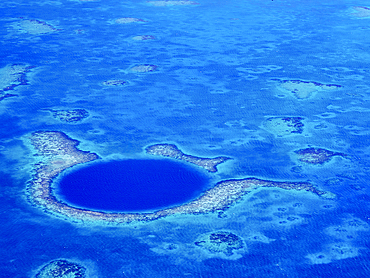 The Great Blue Hole, Lighthouse Reef, aerial view, Belize District, Belize