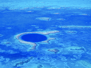 The Great Blue Hole, Lighthouse Reef, aerial view, Belize District, Belize