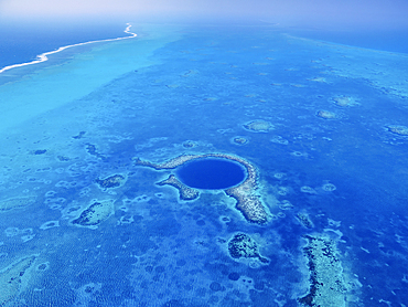 The Great Blue Hole, Lighthouse Reef, aerial view, Belize District, Belize