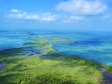 Ambergris Caye, aerial view, Belize District, Belize