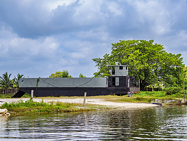 Shipyard seen from the New River, Orange Walk District, Belize
