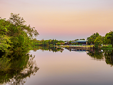 New River at dusk, Orange Walk Town, Orange Walk District, Belize