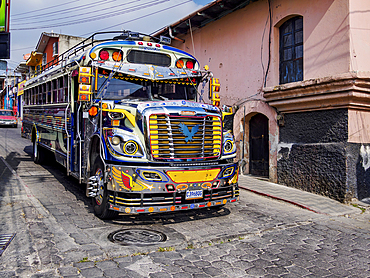 Chicken Bus, Solola, Solola Department, Guatemala