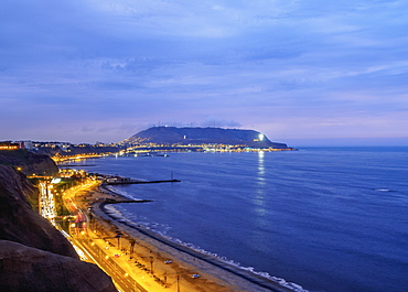 Coast of Miraflores District, Lima, Peru, South America