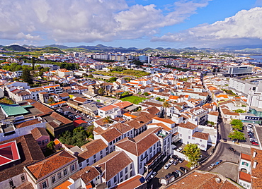 Ponta Delgada, elevated view, Sao Miguel Island, Azores, Portugal, Atlantic, Europe