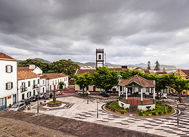 Main Square, elevated view, Ribeira Grande, Sao Miguel Island, Azores, Portugal, Atlantic, Europe