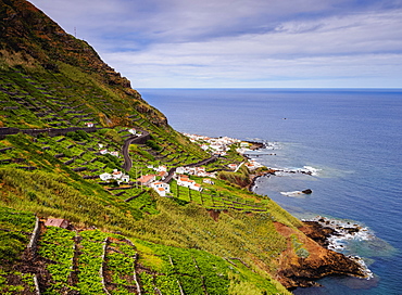 Vineyards of Maia, elevated view, Santa Maria Island, Azores, Portugal, Atlantic, Europe