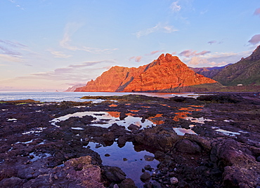 Coast and Anaga Mountains at sunset, Punta del Hidalgo, Tenerife Island, Canary Islands, Spain, Atlantic, Europe