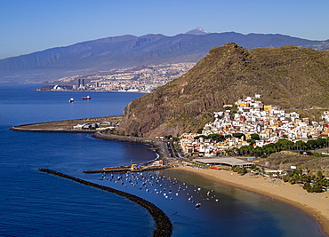 Las Teresitas Beach, elevated view, San Andres, Tenerife Island, Canary Islands, Spain, Atlantic, Europe