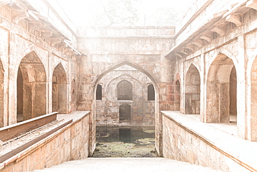 The stepwell at The Red Fort, UNESCO World Heritage Site, Old Delhi, India, Asia