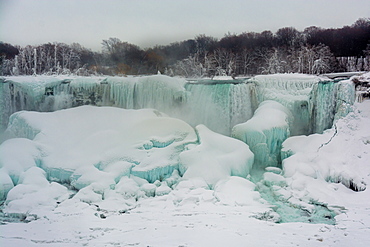 Frozen Niagara Falls in March, Ontario, Canada, North America