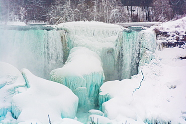 Frozen Niagara Falls in March, Ontario, Canada, North America