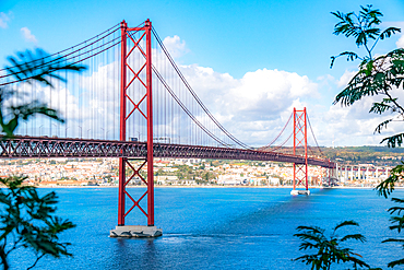 Ponte 25 de Abril bridge from Arialva, Lisbon, Portugal, Europe