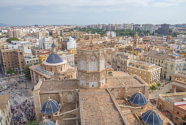 A view of the Diocesan Museum of Valencia Cathedral roof from the Valencia Cathedral, Valencia, Spain, Europe