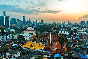 Sunset from city viewpoint, Bangkok, Thailand, Southeast Asia, Asia