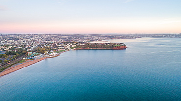 Aerial image of Tor Bay, Paignton, Devon, England, United Kingdom, Europe