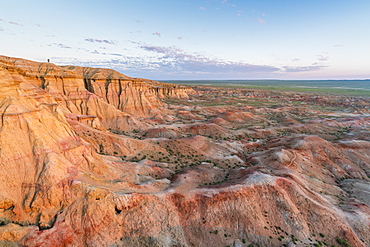 White Stupa in the morning light, Ulziit, Middle Gobi province, Mongolia, Central Asia, Asia