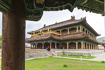 Temple in Amarbayasgalant Monastery, Mount Buren-Khaan, Baruunburen district, Selenge province, Mongolia, Central Asia, Asia