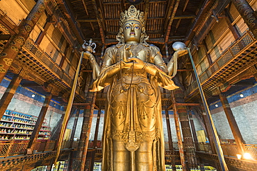 Avalokitesvara statue in Gandan monastery, Ulan Bator, Mongolia, Central Asia, Asia