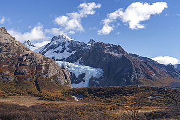 Piedras Blancas glacier in autumn, El Chalten, Santa Cruz Province, Argentina, South America