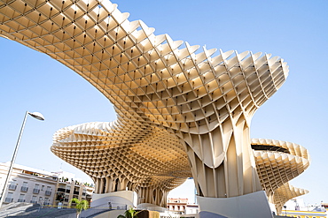 The Metropol Parasol, a wooden structure located at La Encarnacion Square, in the old quarter, Seville, Andalusia, Spain, Europe