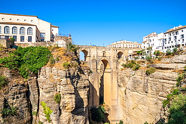 Puente Nuevo (New Bridge), the tallest of the three bridges in Ronda crossing the Guadalevin River, Ronda, Andalusia, Spain, Europe