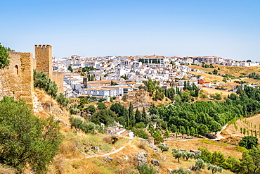 Walls of the Cijara de Ronda, a fortified Muslim defence tower overlooking the Andalusia countryside, Ronda, Andalusia, Spain, Europe