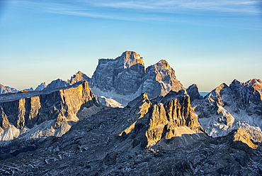 Pelmo at sunset, Dolomites, Veneto, Italy, Europe