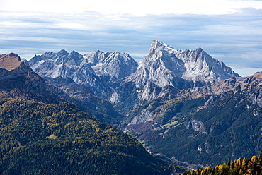 Marmolada in autumn, Dolomites, Veneto, Italy, Europe