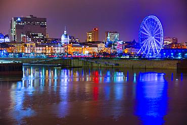 Skyline by night, Montreal, Quebec, Canada, North America