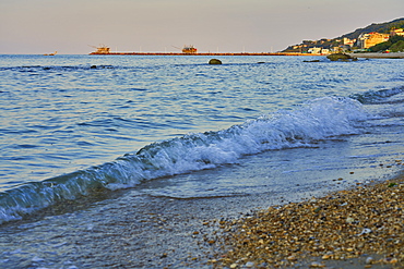 Trabocchi coast at sunset, San Vito Chietino, Abruzzo, Italy, Europe