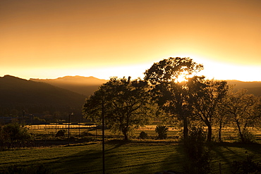 Sunset in the countryside, Gubbio, Umbria, Italy, Europe