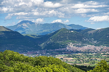 View of the old town, Gubbio, Umbria, Italy, Europe