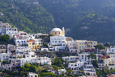 View of the town in Spring, Positano, Amalfi Coast (Costiera Amalfitana), UNESCO World Heritage Site, Campania, Italy, Europe