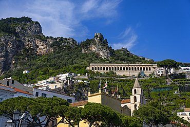 View of the town in Spring, Amalfi, Amalfi Coast (Costiera Amalfitana), UNESCO World Heritage Site, Campania, Italy, Europe