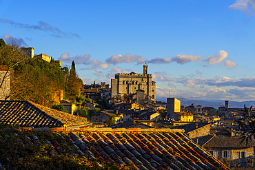 Italy, Umbria, Gubbio, Consoli's Palace at sunset