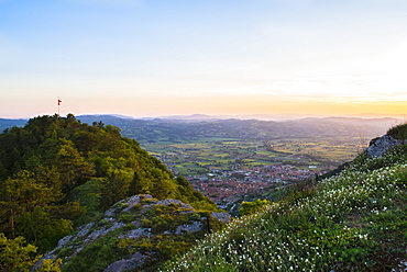 Sunset in spring, Gubbio, Umbria, Italy, Europe