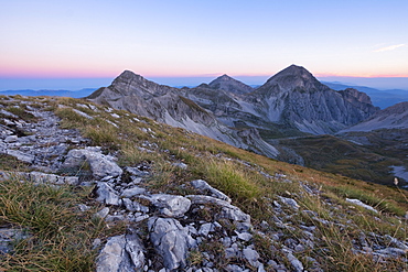 Mountain Portella at sunrise, Gran Sasso e Monti della Laga National Park, Abruzzo, Italy, Europe