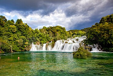 Waterfalls in Krka National Park in southern Croatia, Europe