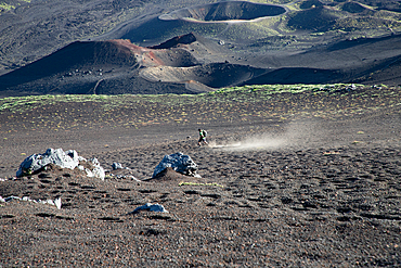 Landscape of Etna volcano, Sicily, Italy. Deserted martian-like surface. Beautiful Travel photography