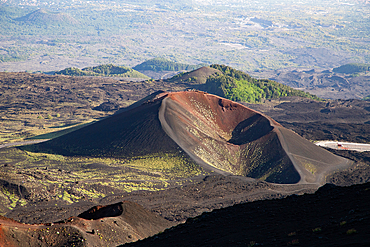 Landscape of Etna volcano, Sicily, Italy. Deserted martian-like surface. Beautiful Travel photography